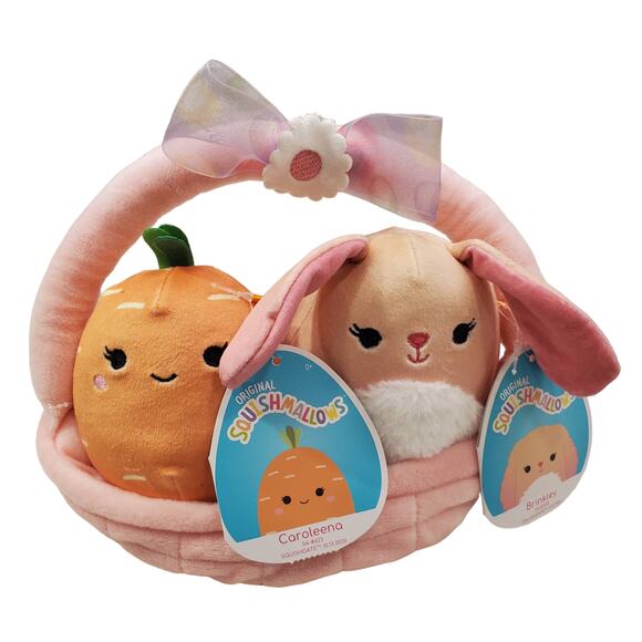 Squishmallow Easter Basket Caroleena Carrot and Brinkley Bunny Squishmallows - Picture 5 of 10
